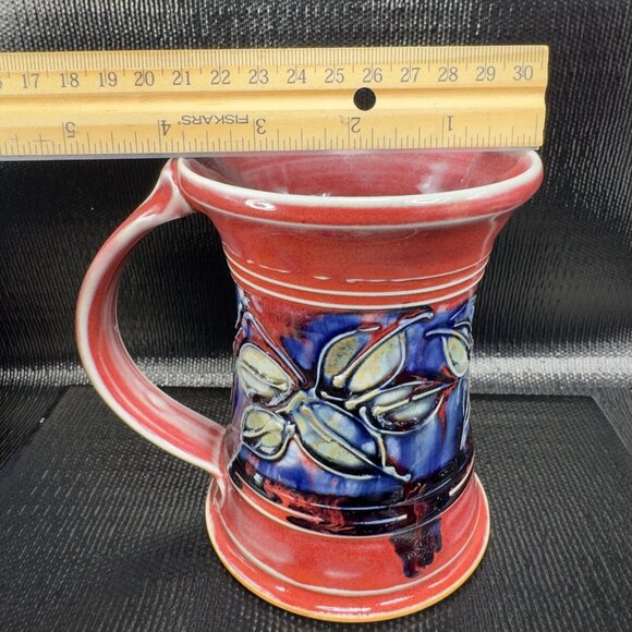 Vintage 2004 Hand Made Studio Art Pottery Large Coffee Mug Cup Artist Signed Mug - Picture 3 of 10